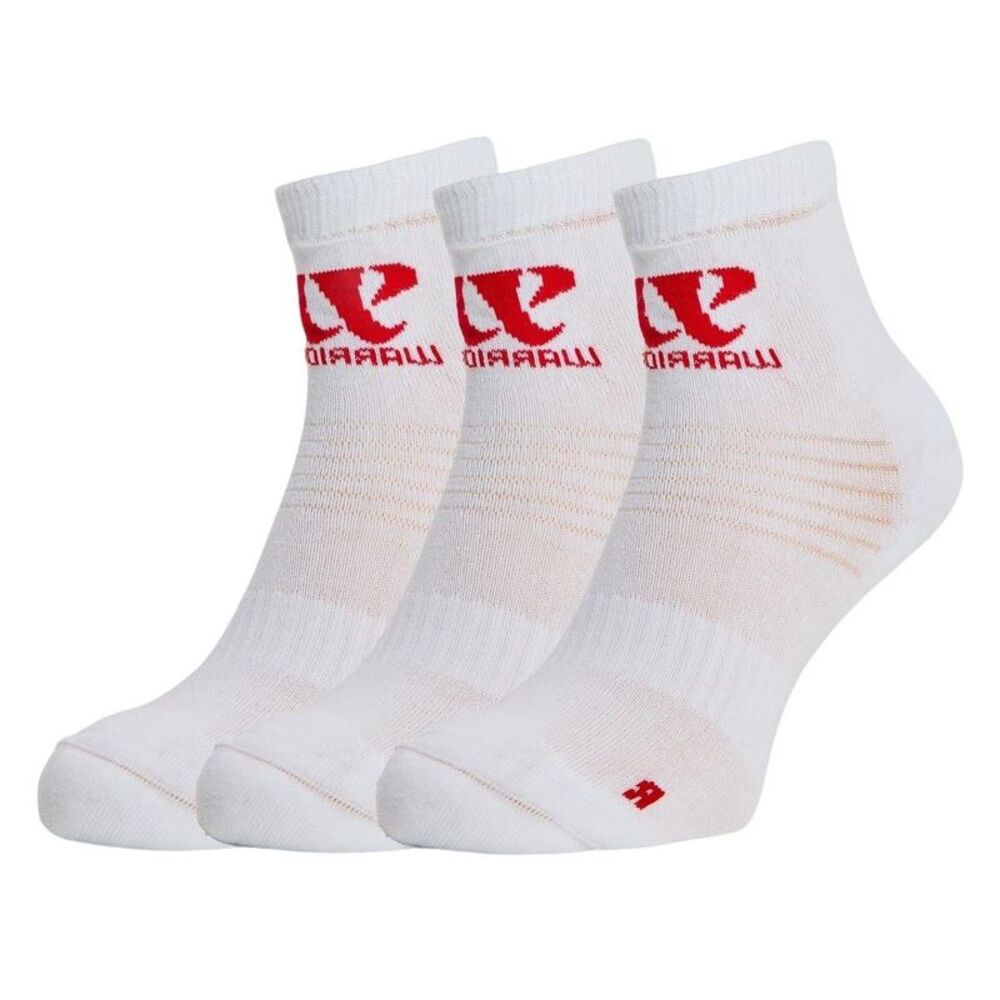 Warrior Childrens/Kids Logo Ankle Socks (Pack of 3) / White